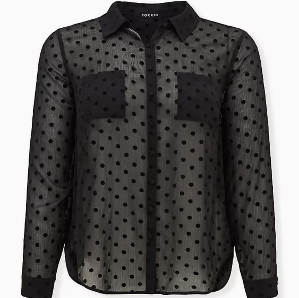 NEW Polka Dot Sheer Top Size 2 2X NWT fr Torrid